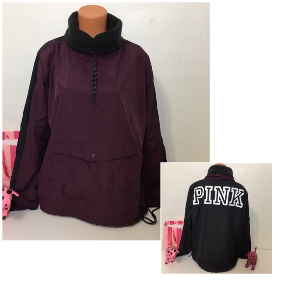 NEW PINK VS LOGO ANORAK COWL NECK PULLOVER - Picture 7 of 7